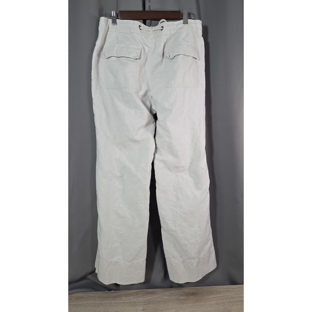J Crew Linen‎ Blend Favorite Fit Drawstring Wide Leg Pants 12 - Picture 2 of 6